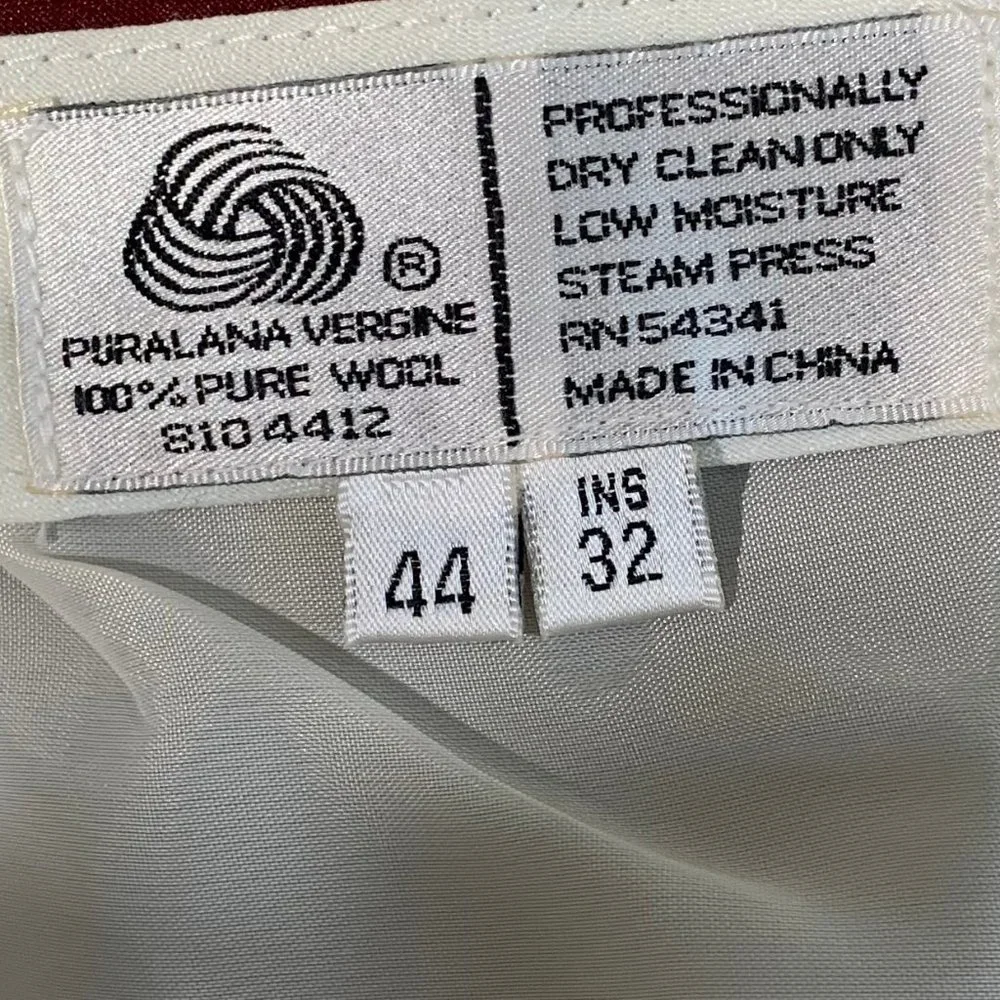 NWT, RBM 44x32 Men's Khaki Dress Pant, Pleated & Cuffed, 100% wool, Lined